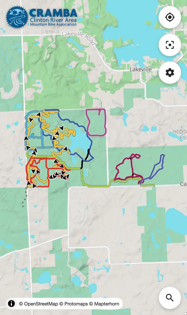Screenshot of Addison Oaks County Park map