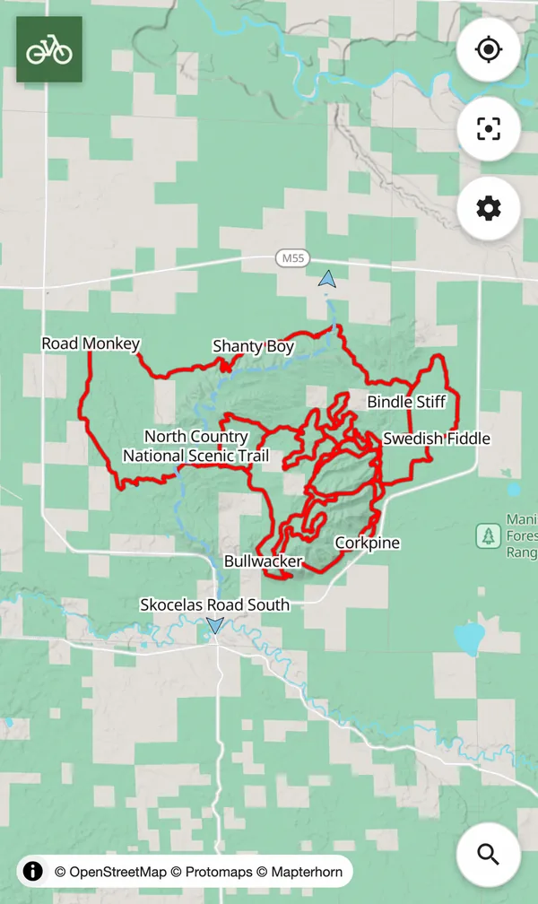 Map of Big M (Manistee National Forest)