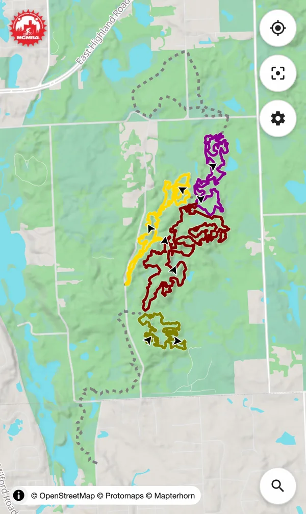 Map of Highland Recreation Area