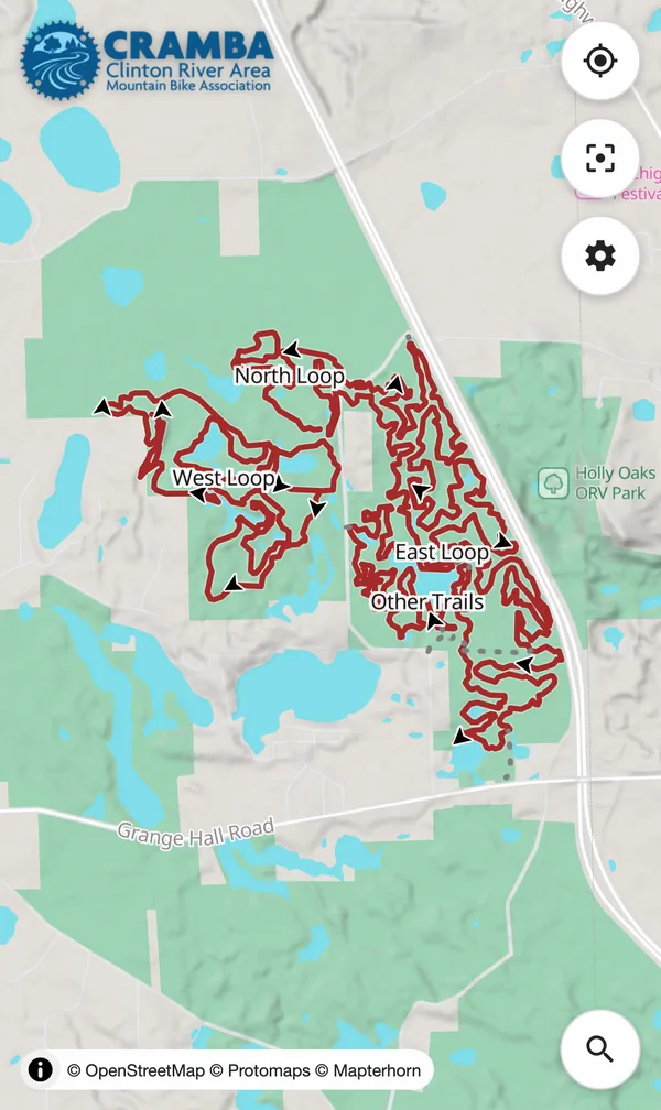 Map of Holly-Holdridge Recreation Area