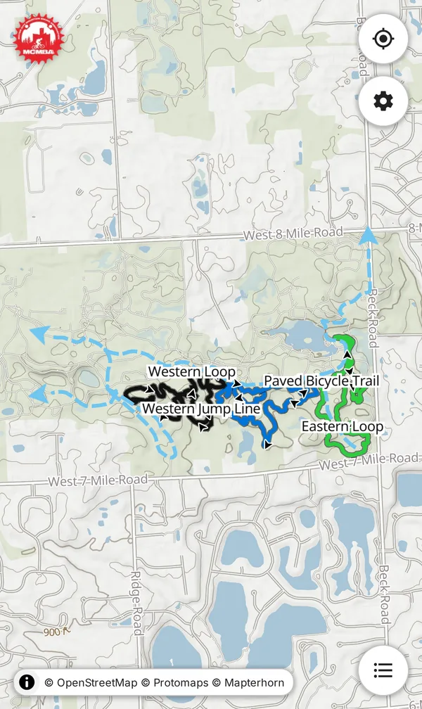 Map of Maybury State Park