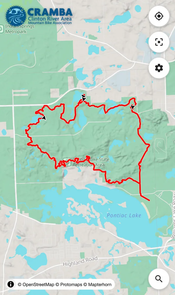 Map of Pontiac Lake