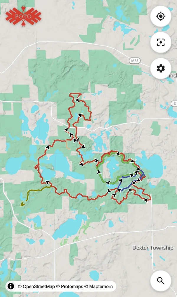 Screenshot of Potawatomi Trail map