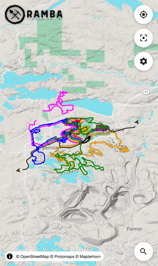 Screenshot of RAMBA Trails map